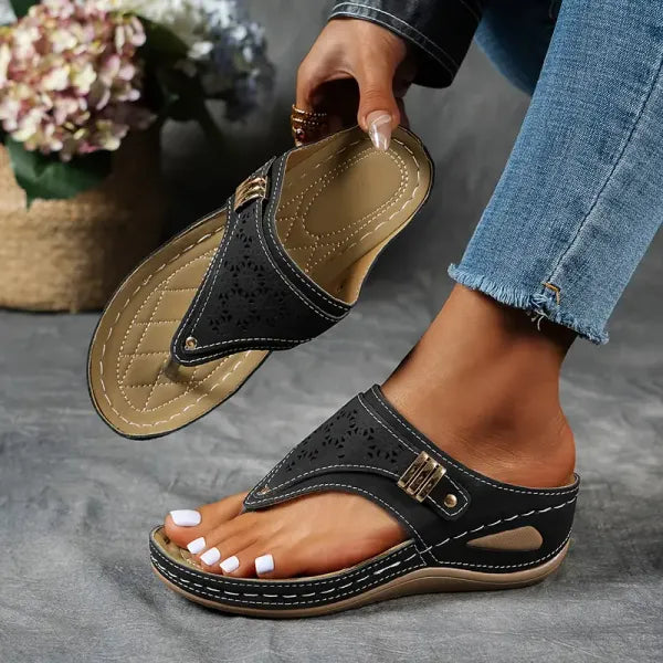 Diana | Womenâs Orthopedic Wedge Flip Flops Sandals
