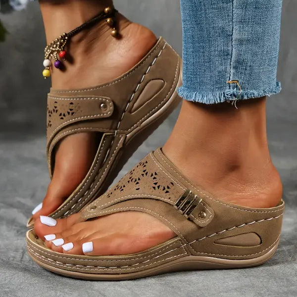 Diana | Women’s Orthopedic Wedge Flip Flops Sandals