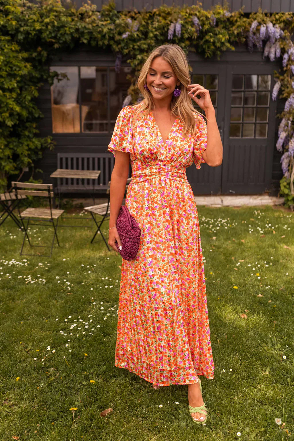 Lotte | Womenâs Short Sleeves Floral Maxi Dress