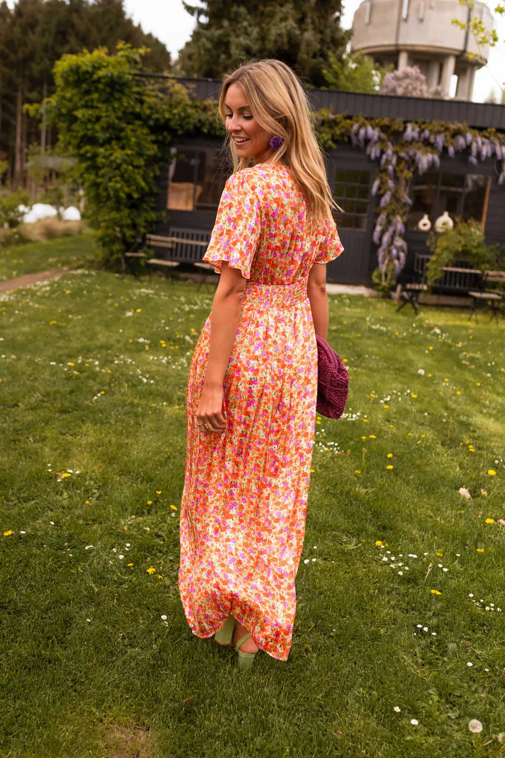 Lotte | Women’s Short Sleeves Floral Maxi Dress