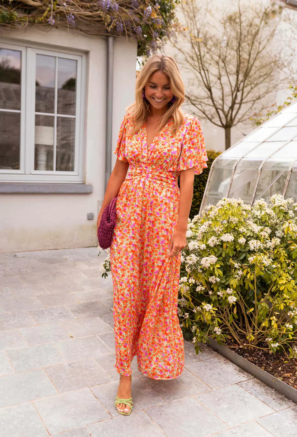 Lotte | Women’s Short Sleeves Floral Maxi Dress