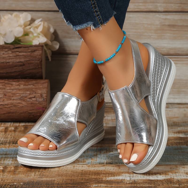 Carla | Womenâs Wedge Heeled Platform Orthopedic Sandal