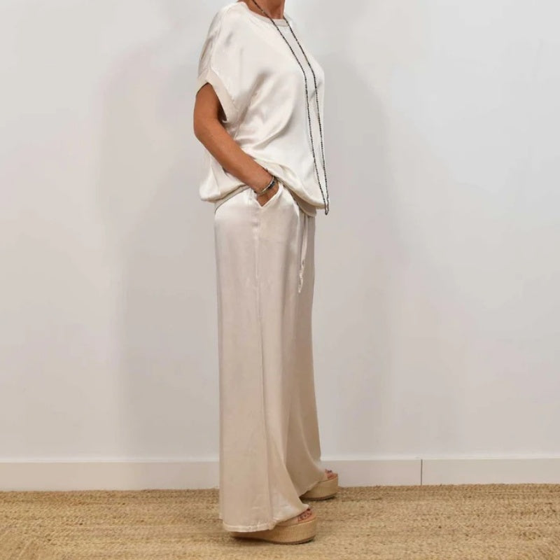 Anamaria | Women’s Short Sleeve Wide Leg Two-Piece Set
