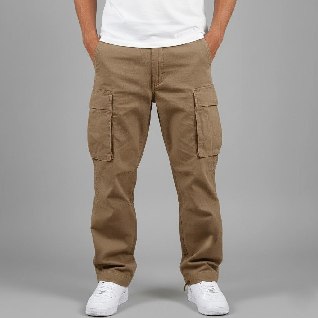 Tapered Cargo Pants - Brown