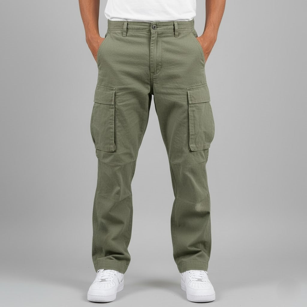 Tapered Cargo Pants - Dark Green