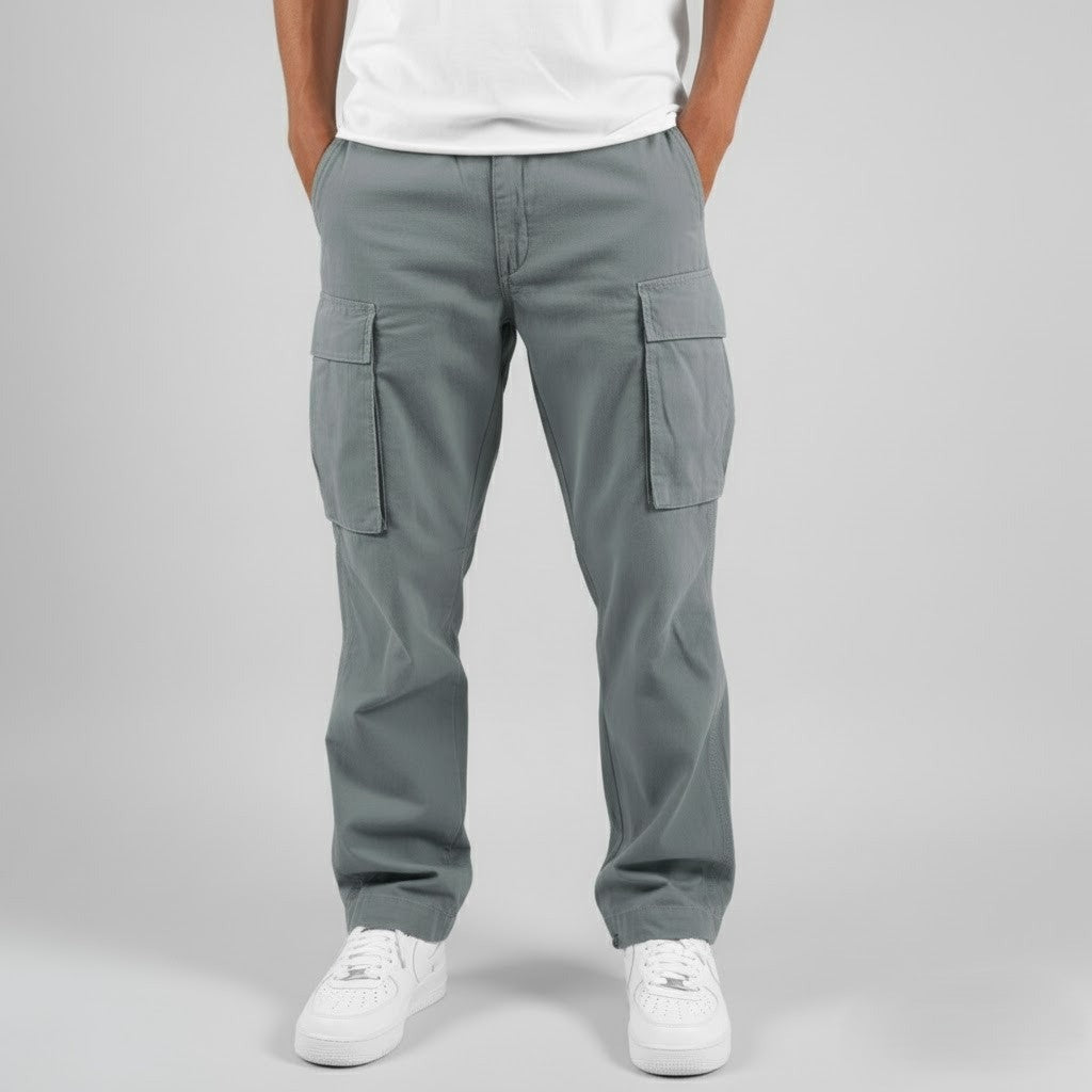 Tapered Cargo Pants - Grey