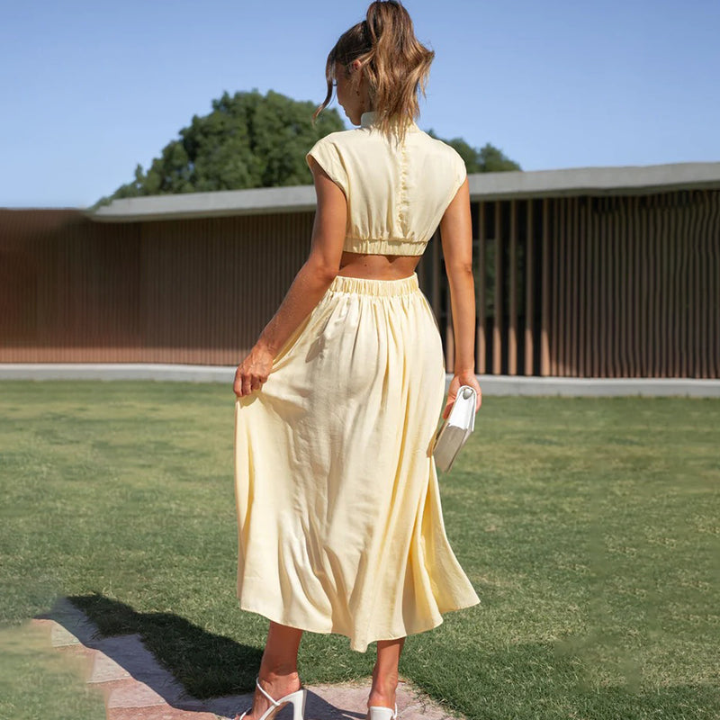 Mirella | Women’s Cut-Out Waist Maxi Dress