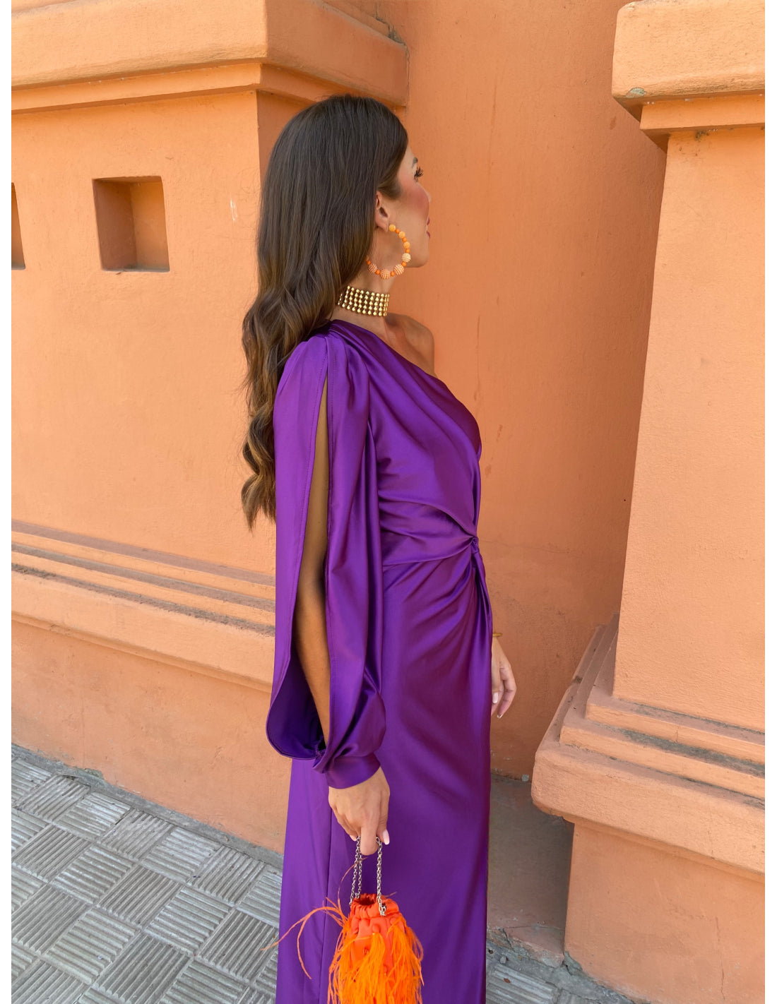 Berenice | Women’s One Shoulder Long Sleeve Midi Dress