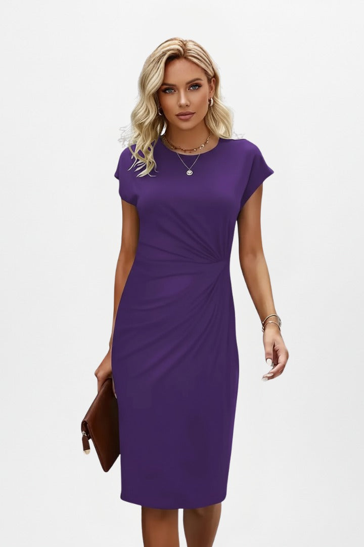 Wedding Guest Midi Dress - Purple
