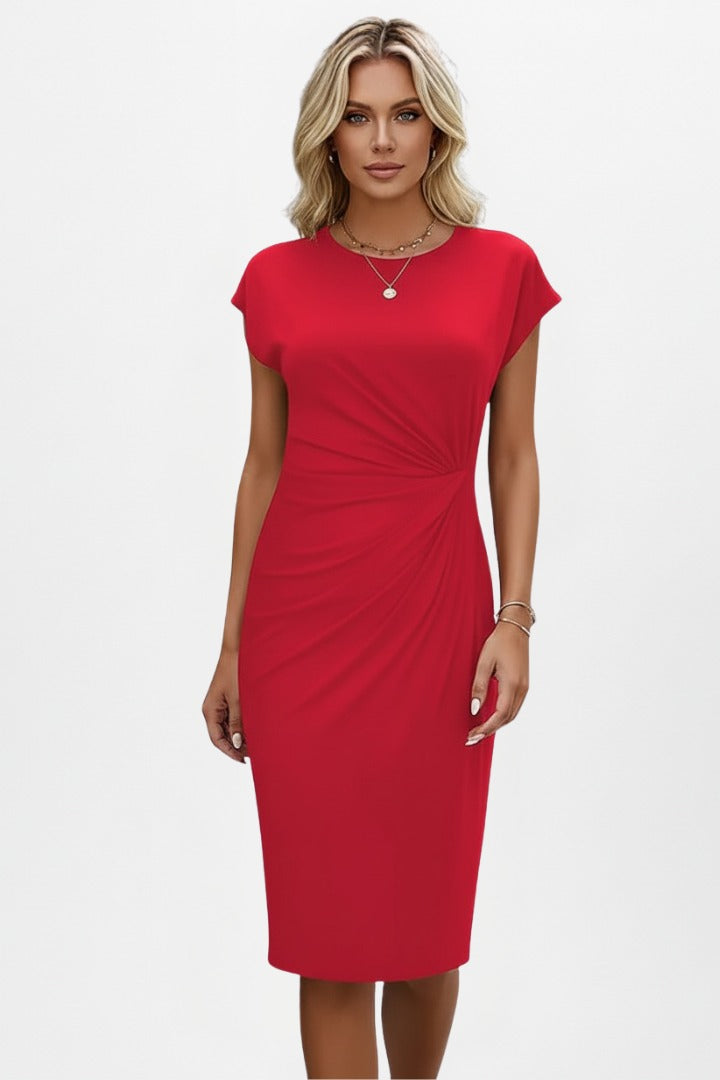 Wedding Guest Midi Dress - Red