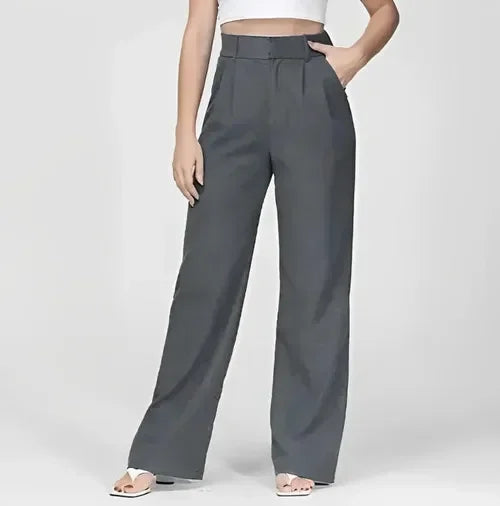 Alessia | Women Soft Wool Blend Wide-Leg Pants