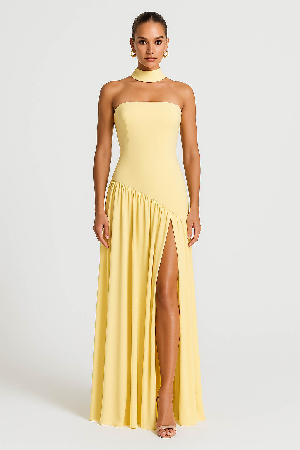 Delphine | Womenâs High Slit Strapless Maxi Dress