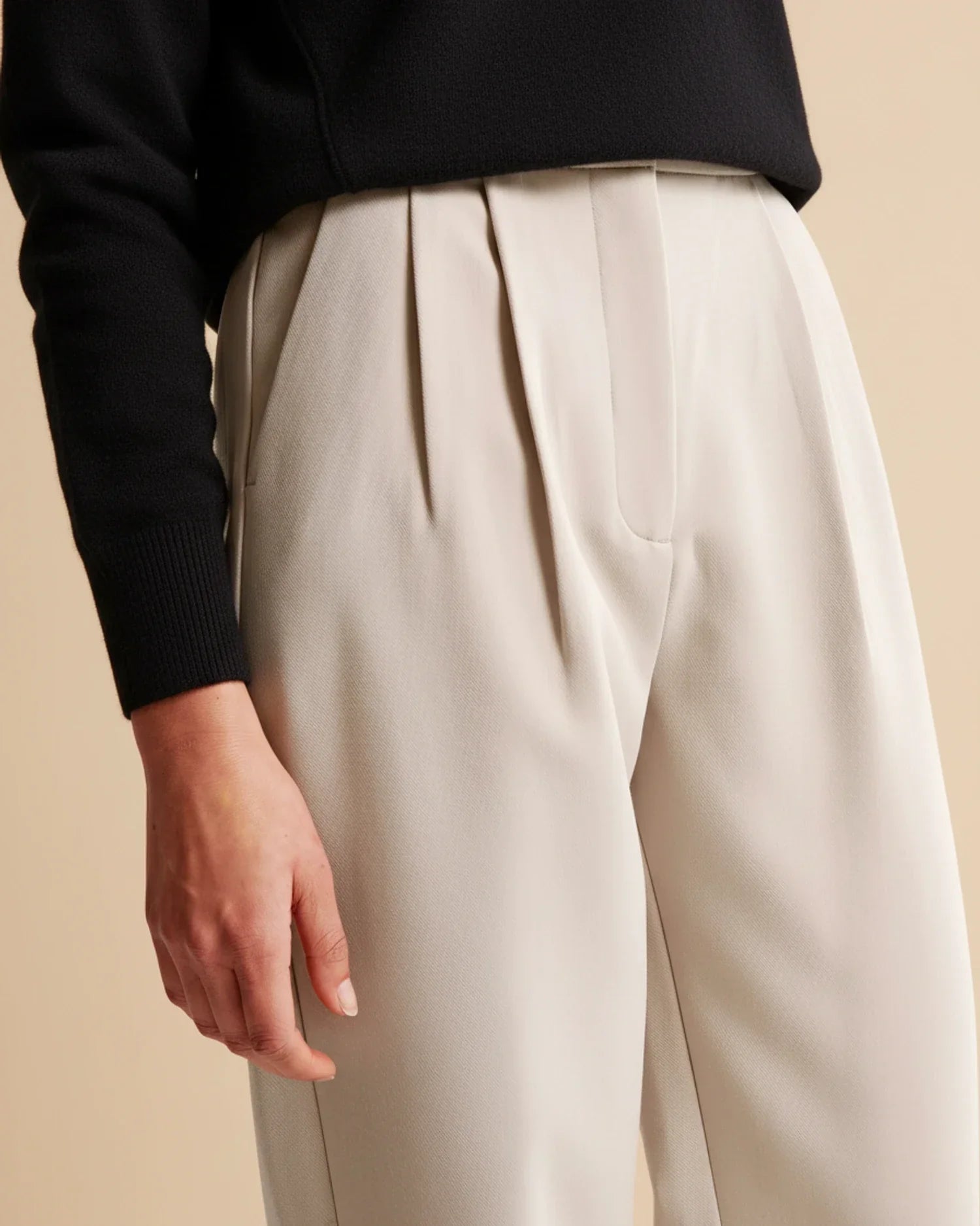 Jemiah | Women’s High-rise Ponte Drape Trousers
