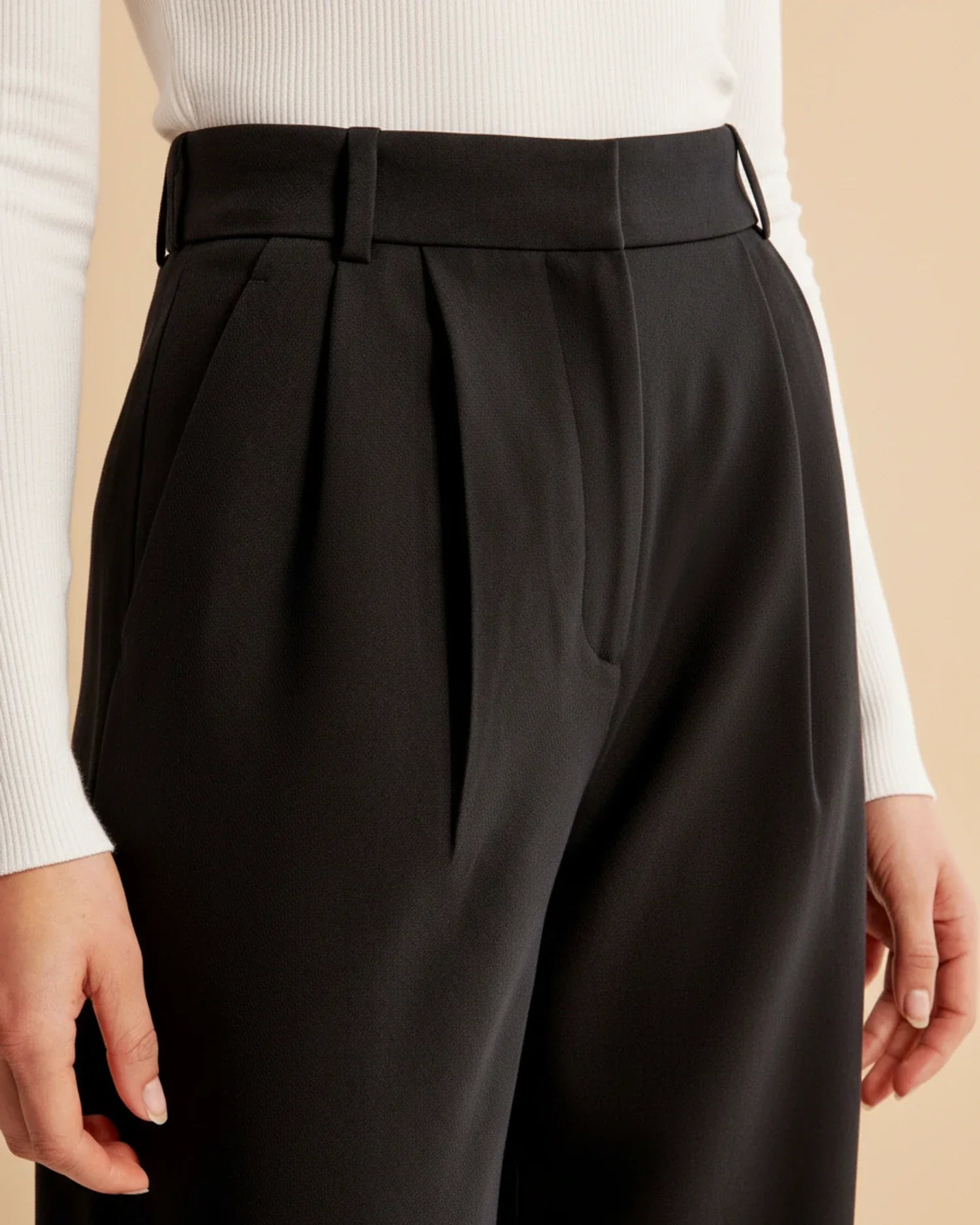 Jemiah | Women’s High-rise Ponte Drape Trousers