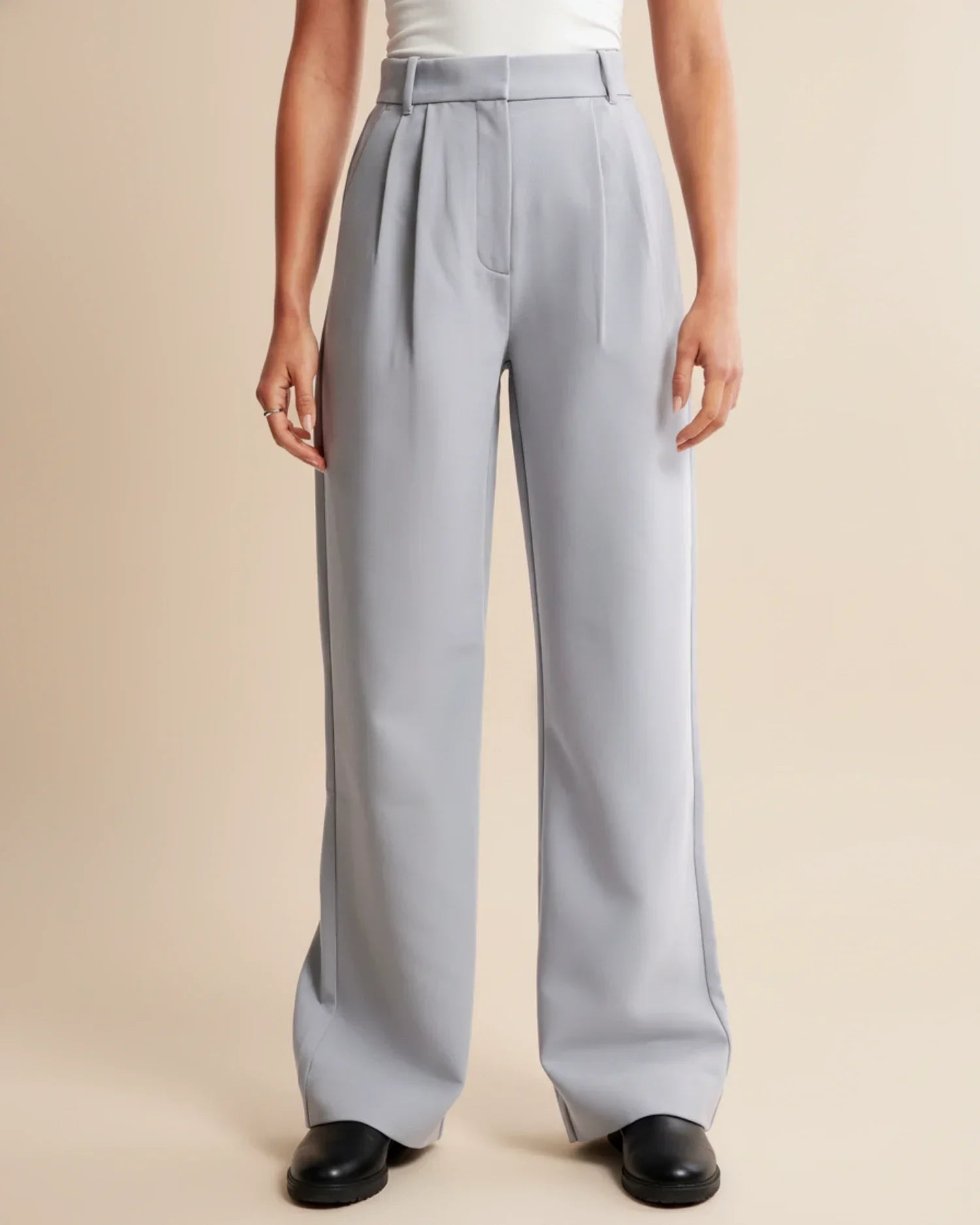 Jemiah | Women’s High-rise Ponte Drape Trousers