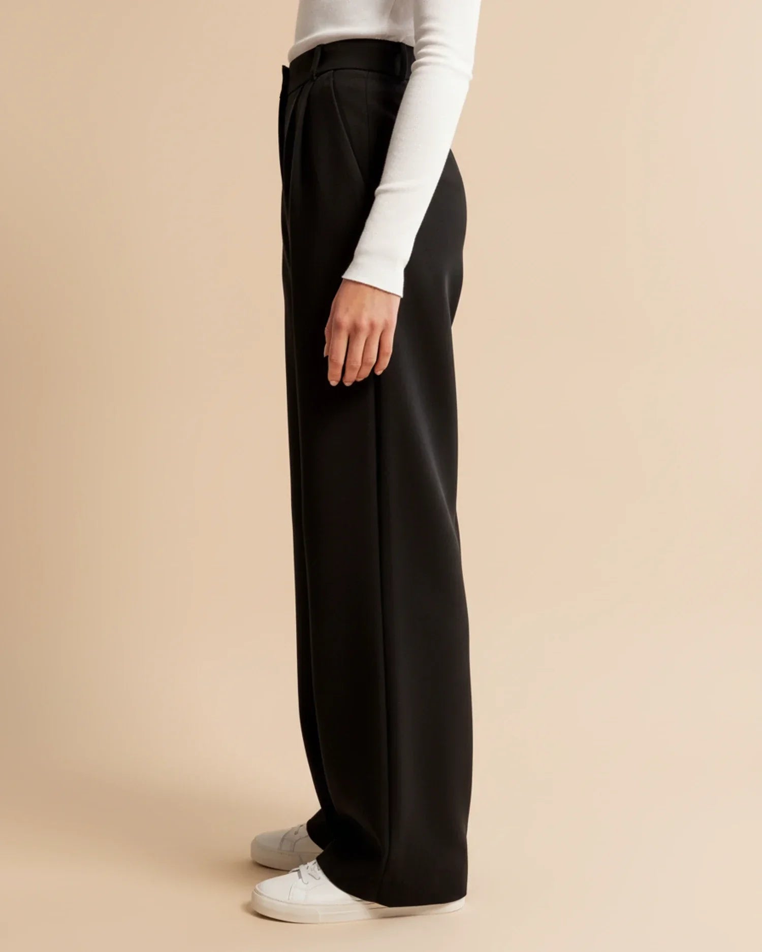 Jemiah | Women’s High-rise Ponte Drape Trousers