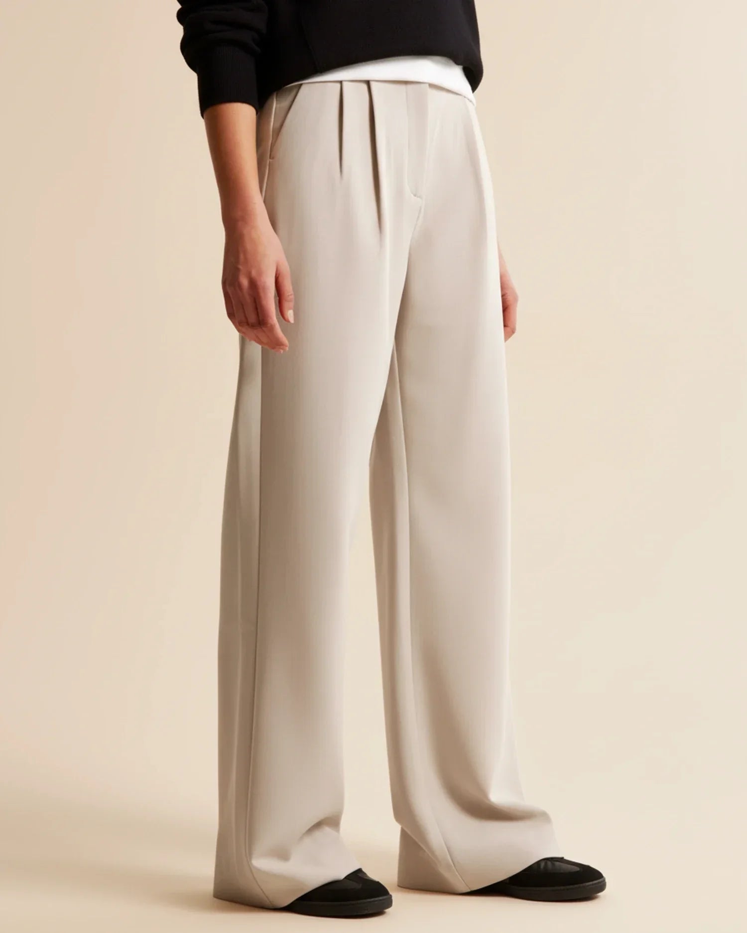 Jemiah | Women’s High-rise Ponte Drape Trousers