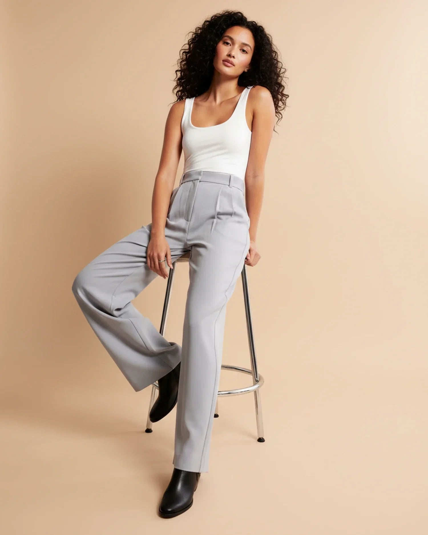 Jemiah | Women’s High-rise Ponte Drape Trousers