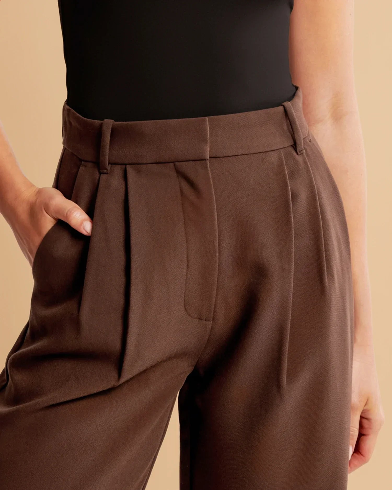 Jemiah | Women’s High-rise Ponte Drape Trousers