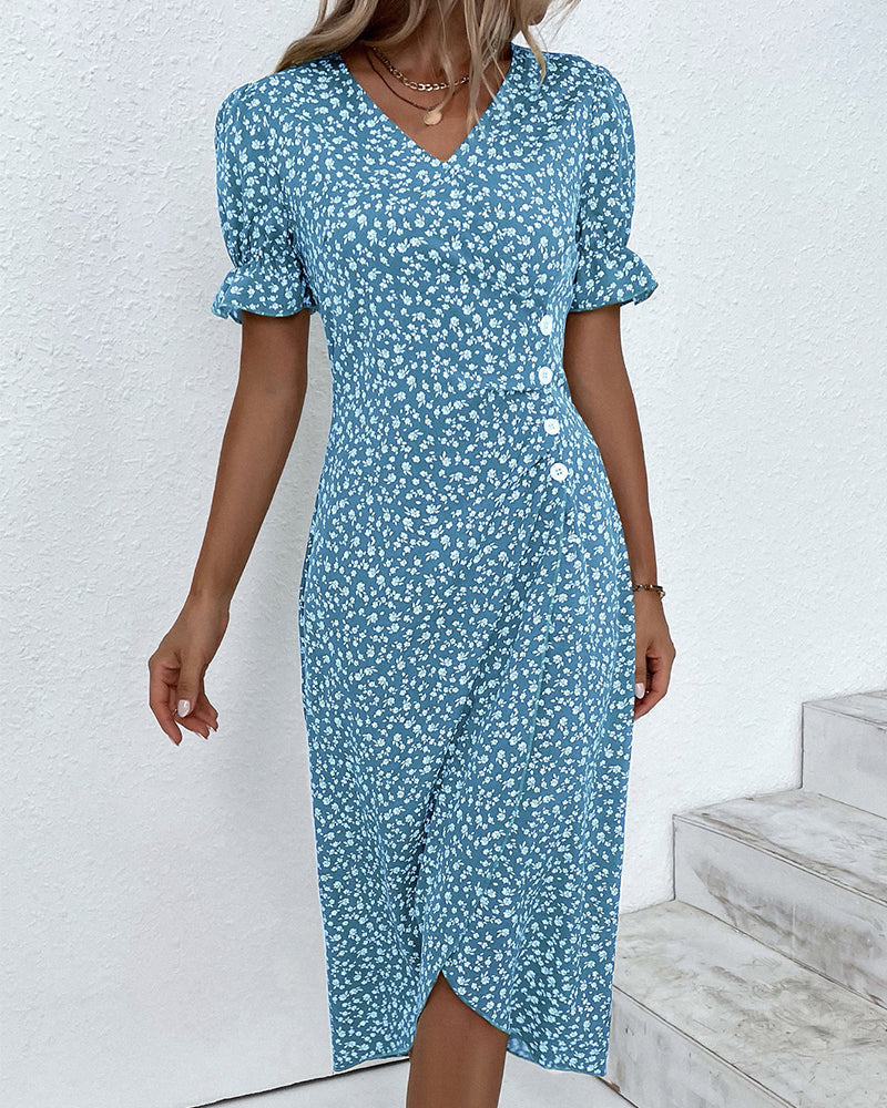 Khalee | Women’s Short Sleeve Midi Wrap Dress