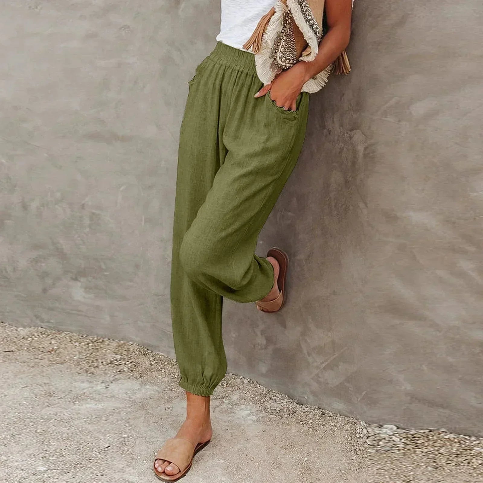 Agnes | Women’s Smocked Waist Harem Trousers