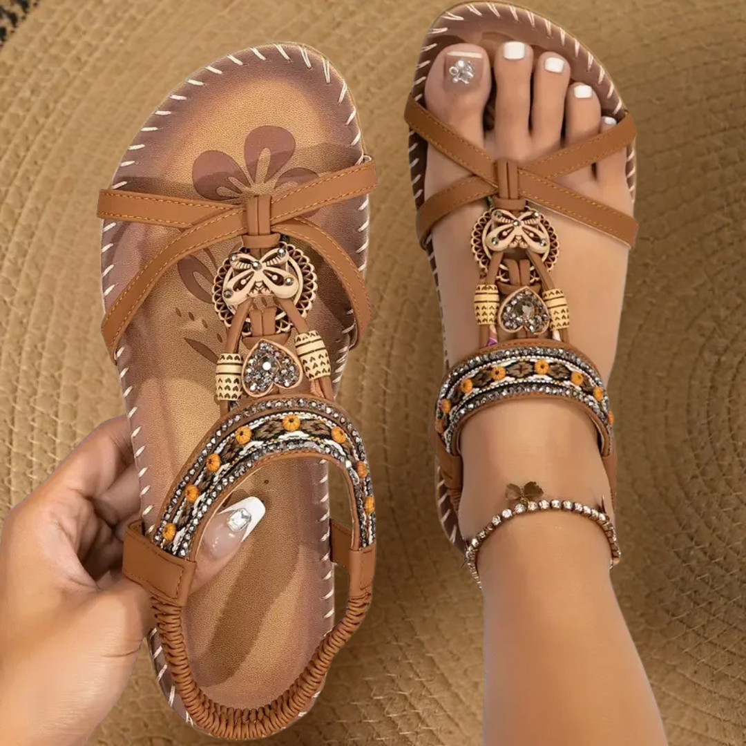 Amandine | Women’s Flat T-Strap Summer Orthopedic Sandals
