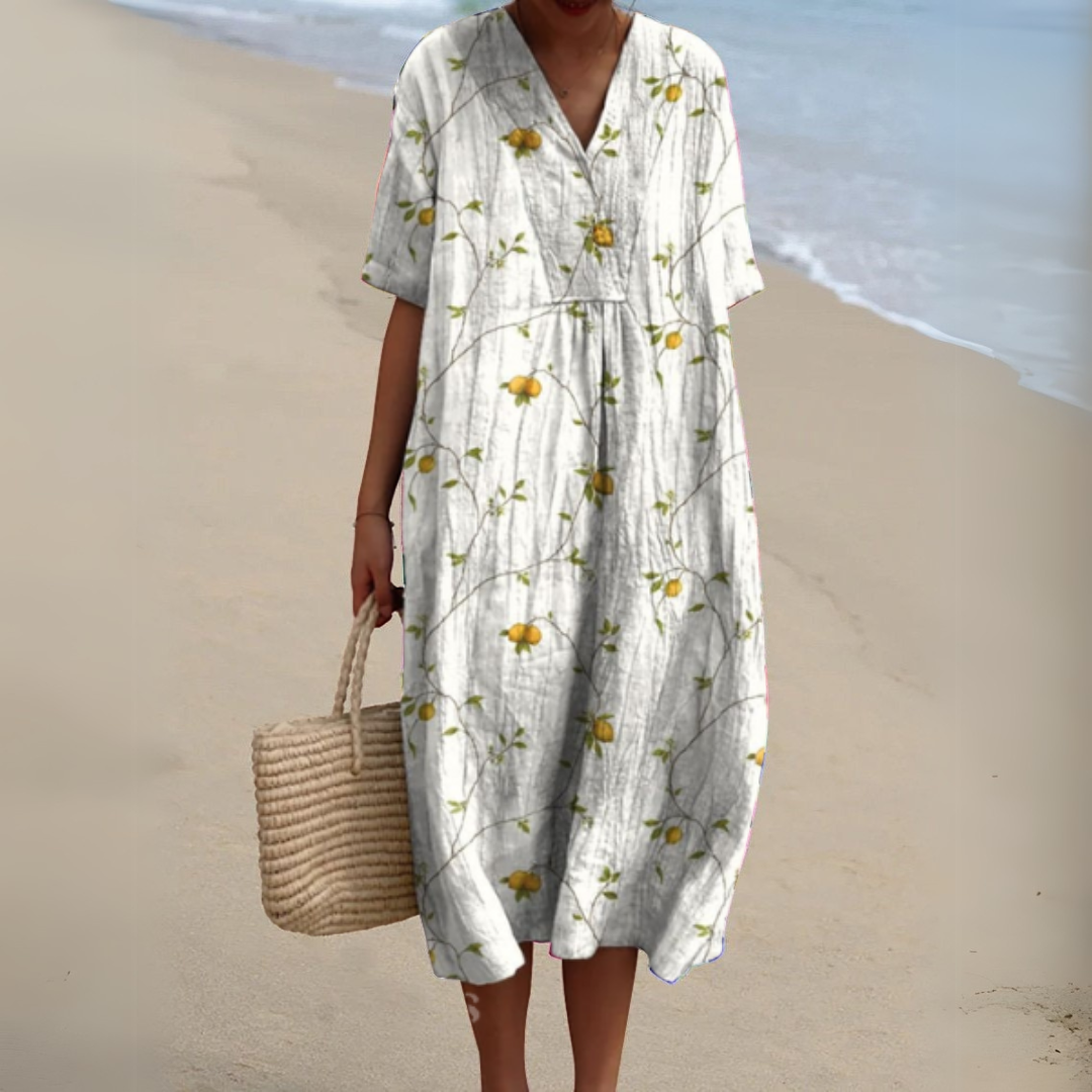 Lesly | Women’s Floral Short Sleeve Midi Dress