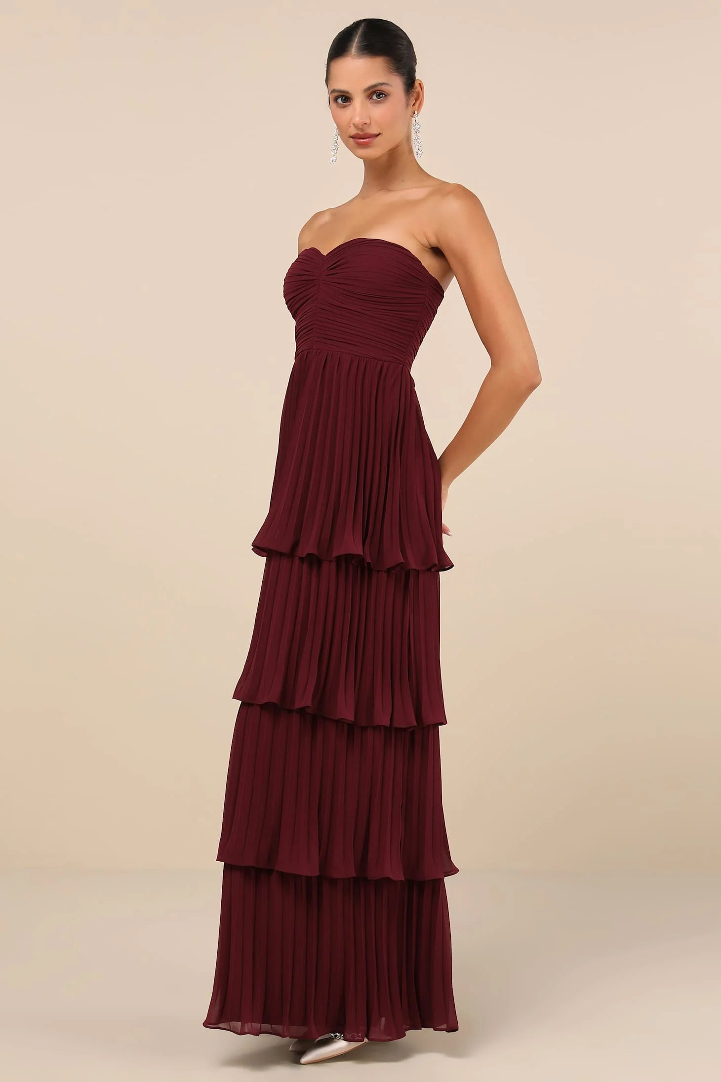Nela | Women’s Strapless Ruffle Maxi Dress