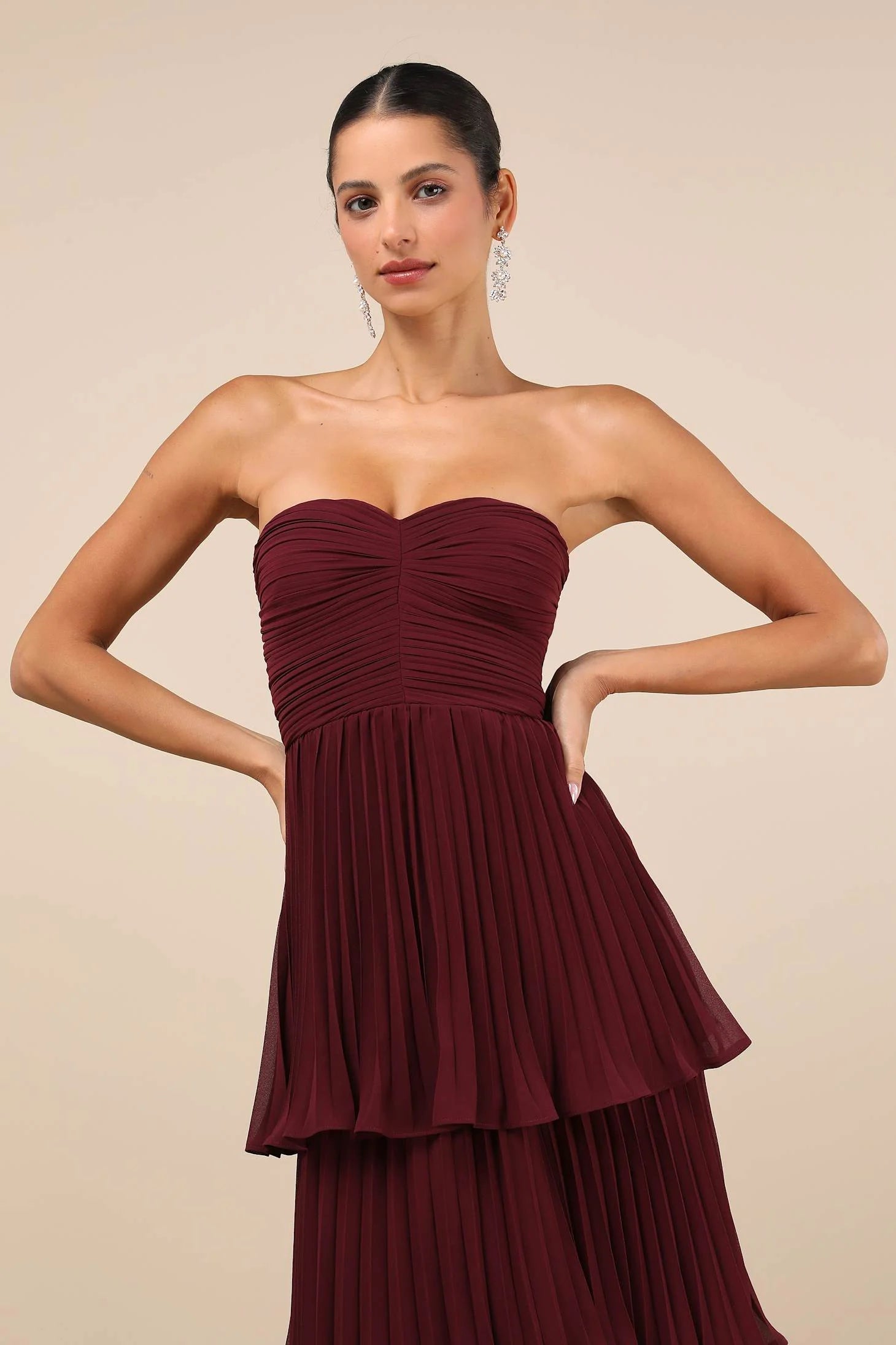 Nela | Women’s Strapless Ruffle Maxi Dress