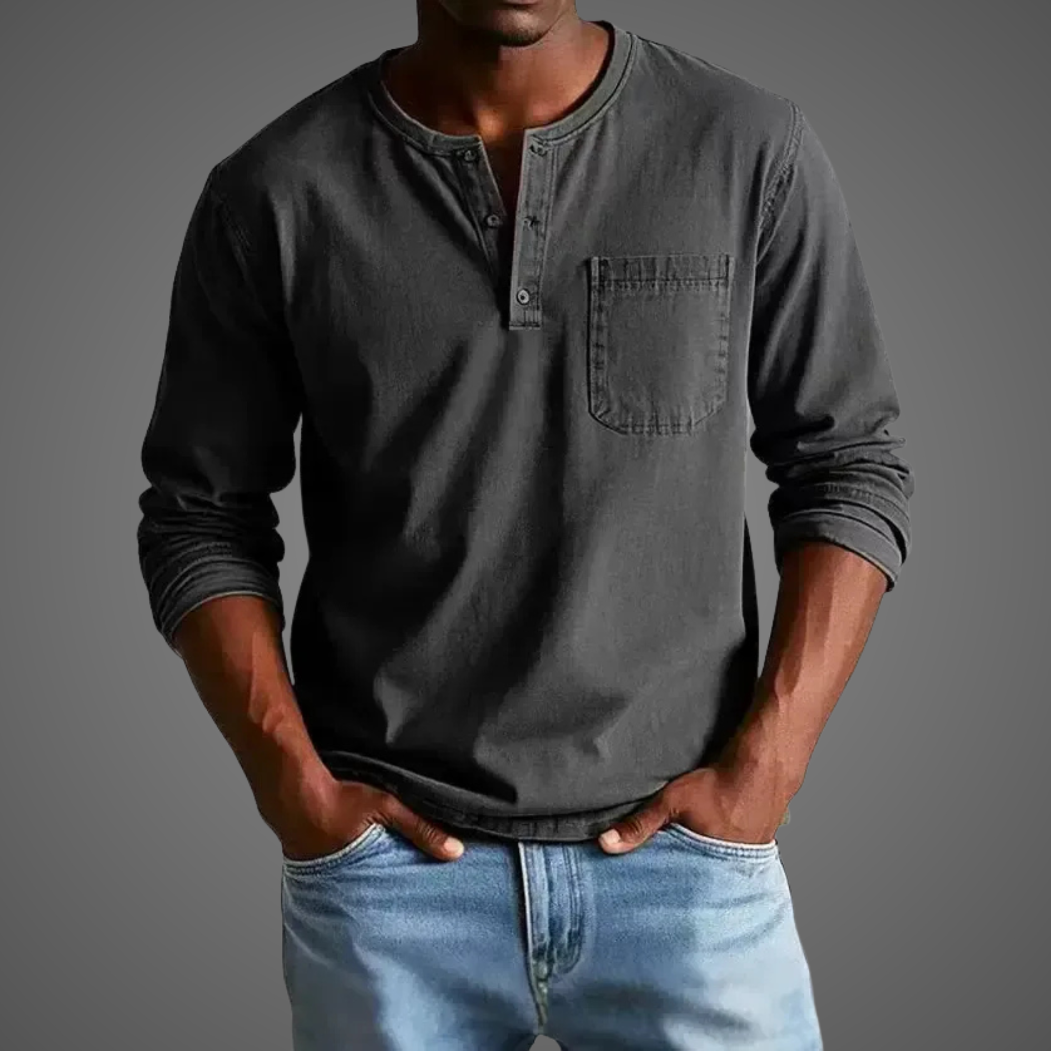 Nataniel | Men’s Henley Long Sleeve Shirt