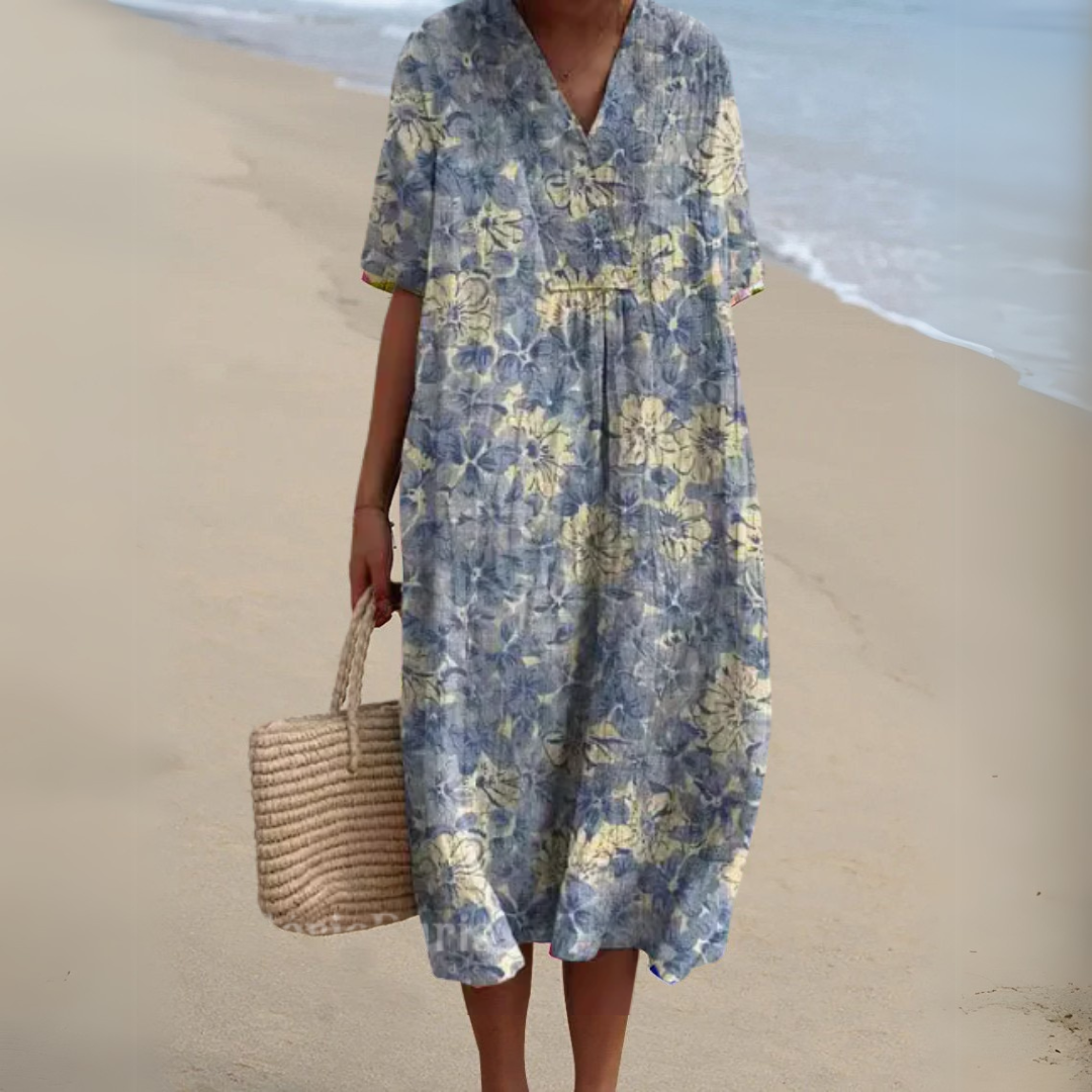 Lesly | Women’s Floral Short Sleeve Midi Dress