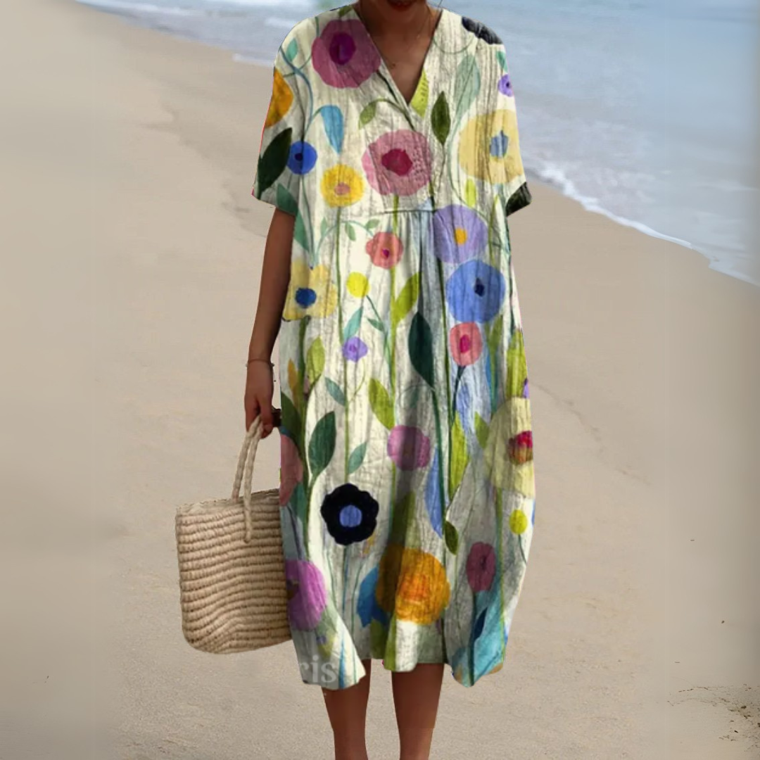 Lesly | Women’s Floral Short Sleeve Midi Dress