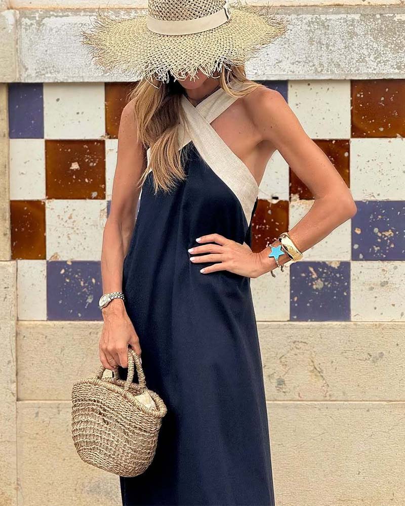 Hadrienne | Women’s Loose Halter Maxi Dress