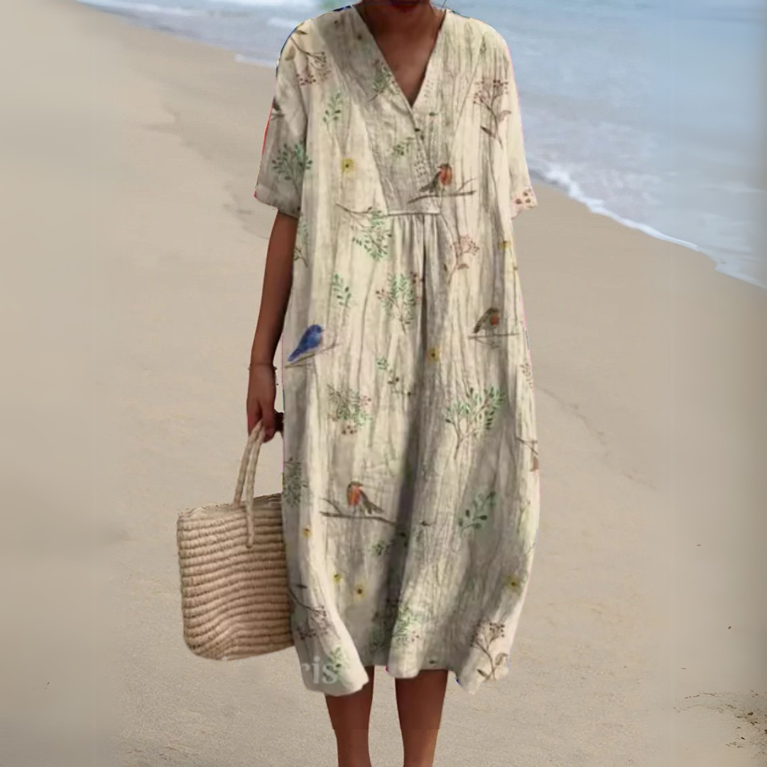 Lesly | Women’s Floral Short Sleeve Midi Dress