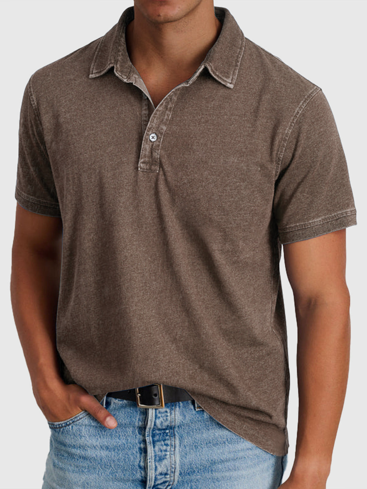 Martin | Men’s Cotton-Denim Short Sleeve Polo