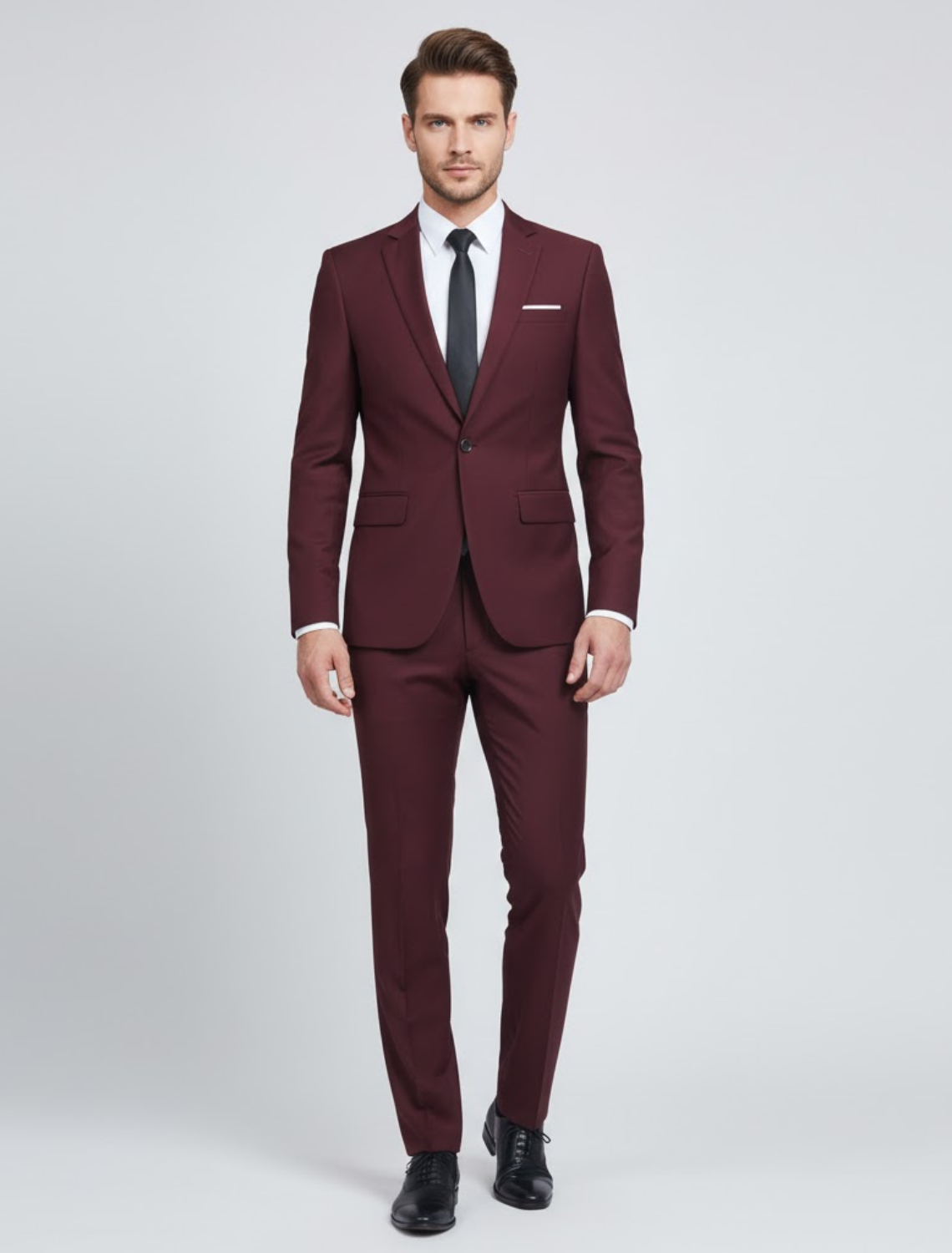 Enzo | Men’s Italian Style Wool Two-Piece Suit