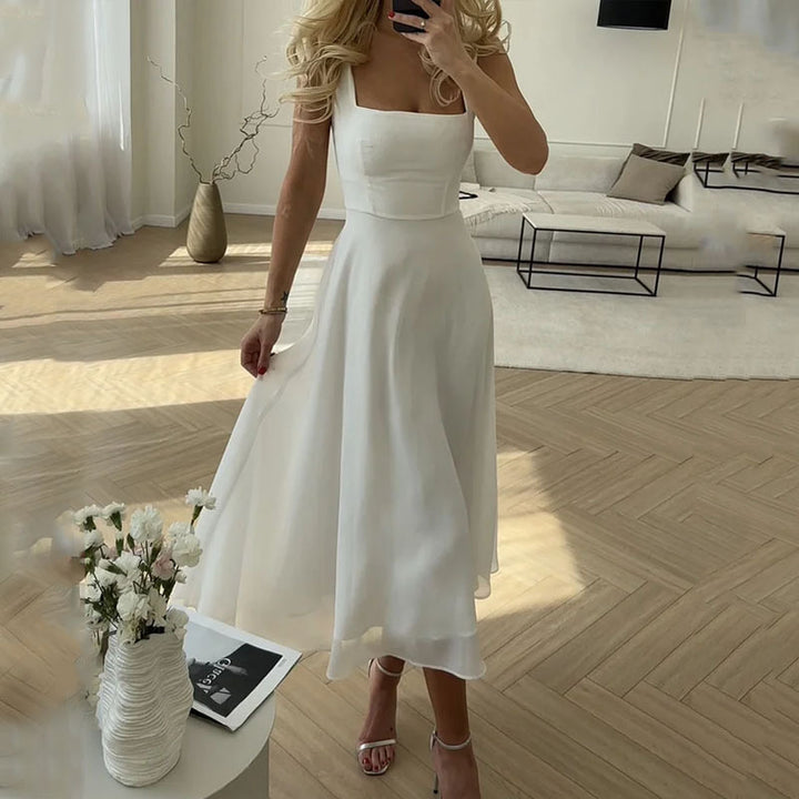 Katelyn | Women’s Square Neck Sleeveless Midi Dress