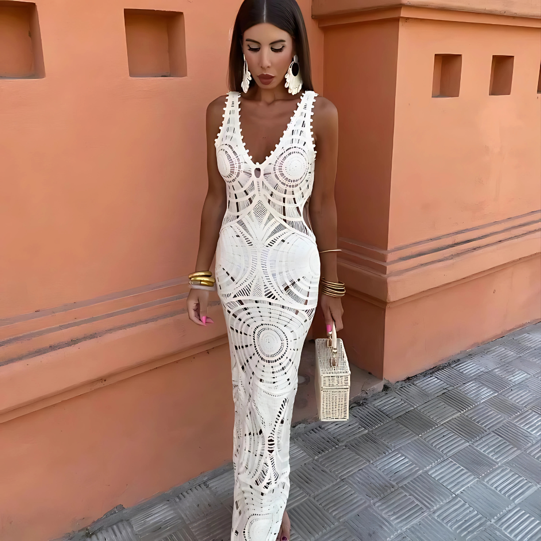 Kalliope | Women’s Sleeveless Lace Maxi Dress