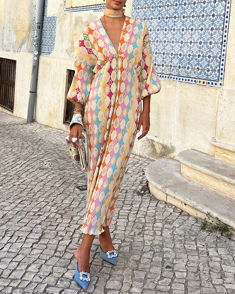 Ione | Women’s Long Sleeve Blouson Maxi Dress