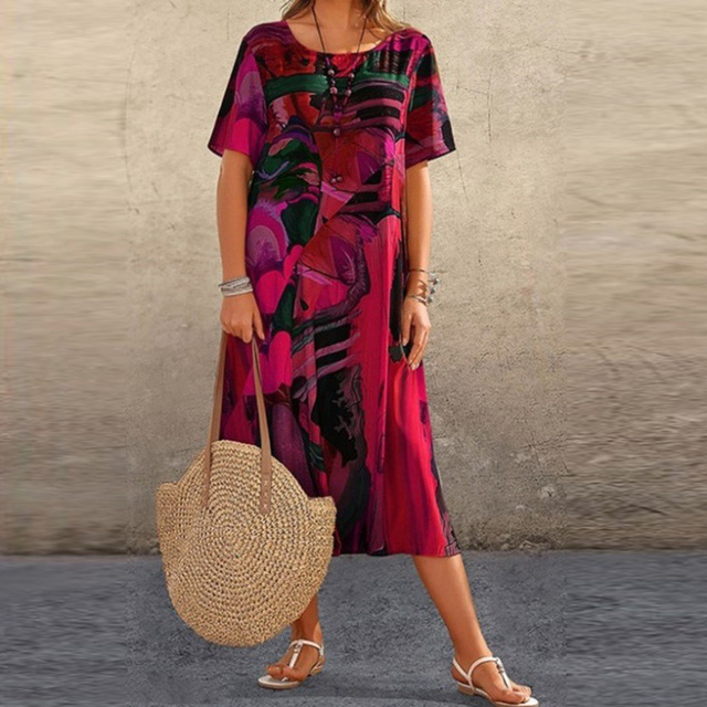 Emmanuelle | Women’s Mid-Calf Short Sleeve Midi Dress