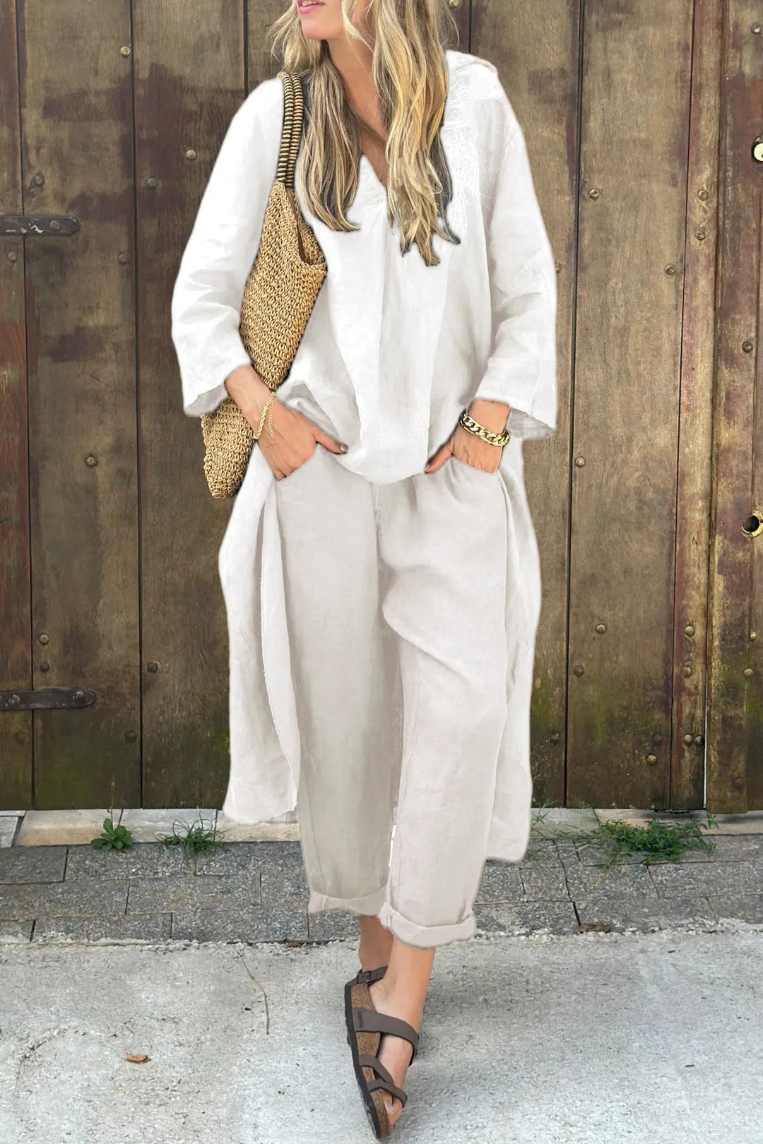 Fabiana | Women’s Long Sleeve Wide Leg Two-Piece Set