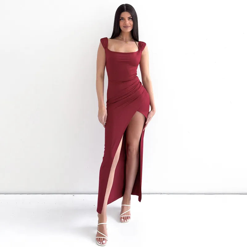 Oriana | Women’s One Shoulder Satin Maxi Dress