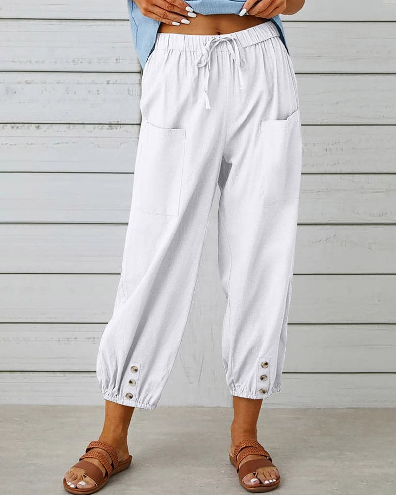 Chiara | Women’s Coastal Chic Cropped Harem Pants