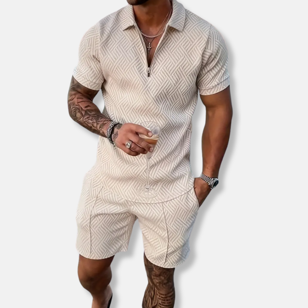 Quentin | Men’s Short Sleeve Quarter-Zip Set