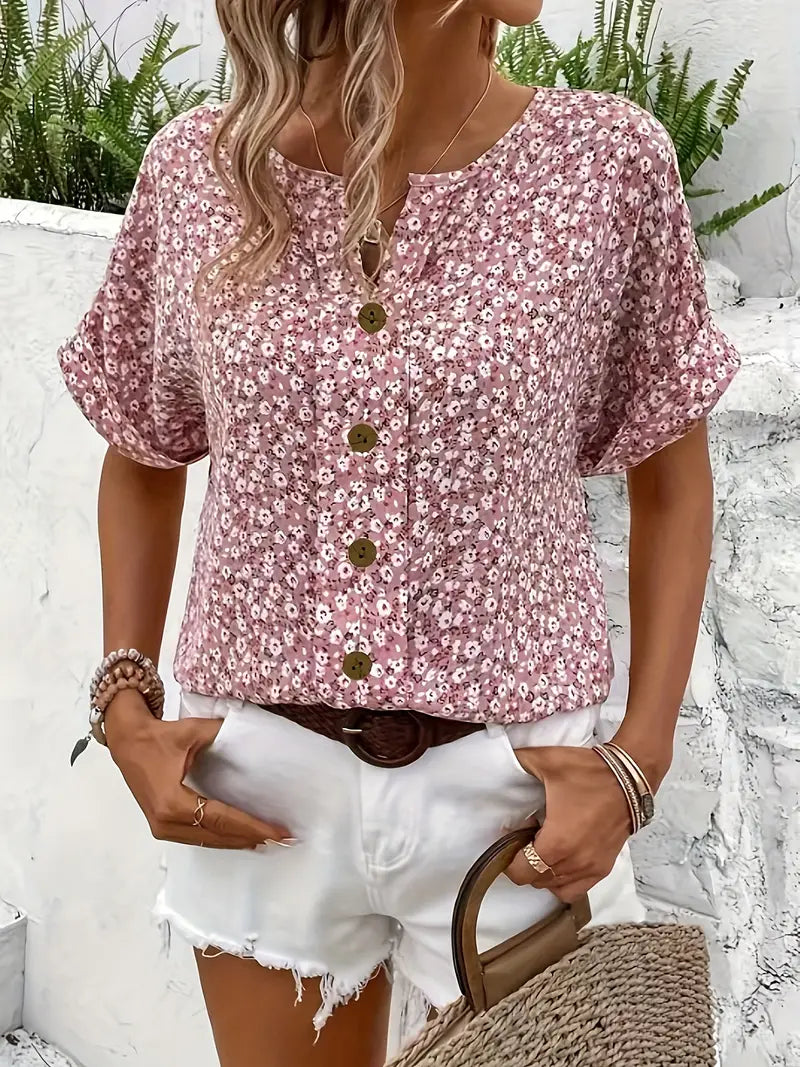Cosima | Women’s Floral Button Front Blouse