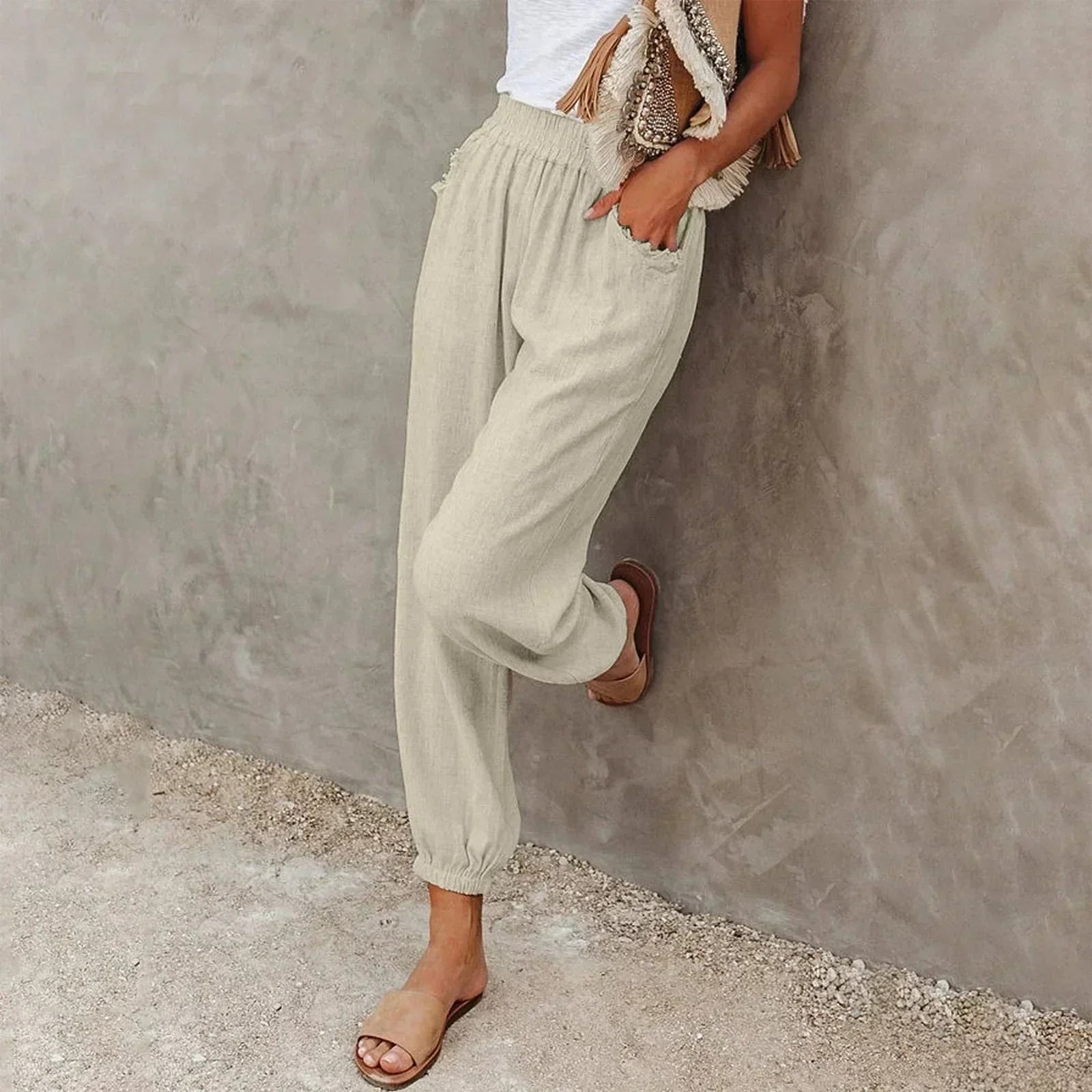 Agnes | Women’s Smocked Waist Harem Trousers