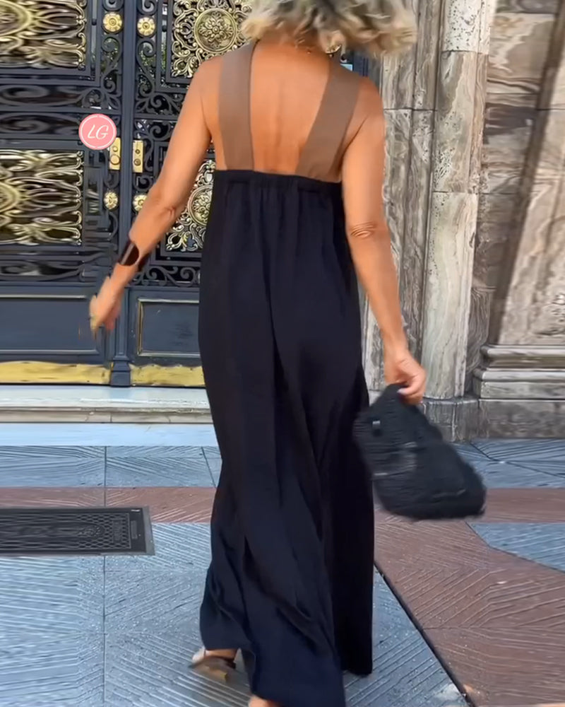 Hadrienne | Women’s Loose Halter Maxi Dress