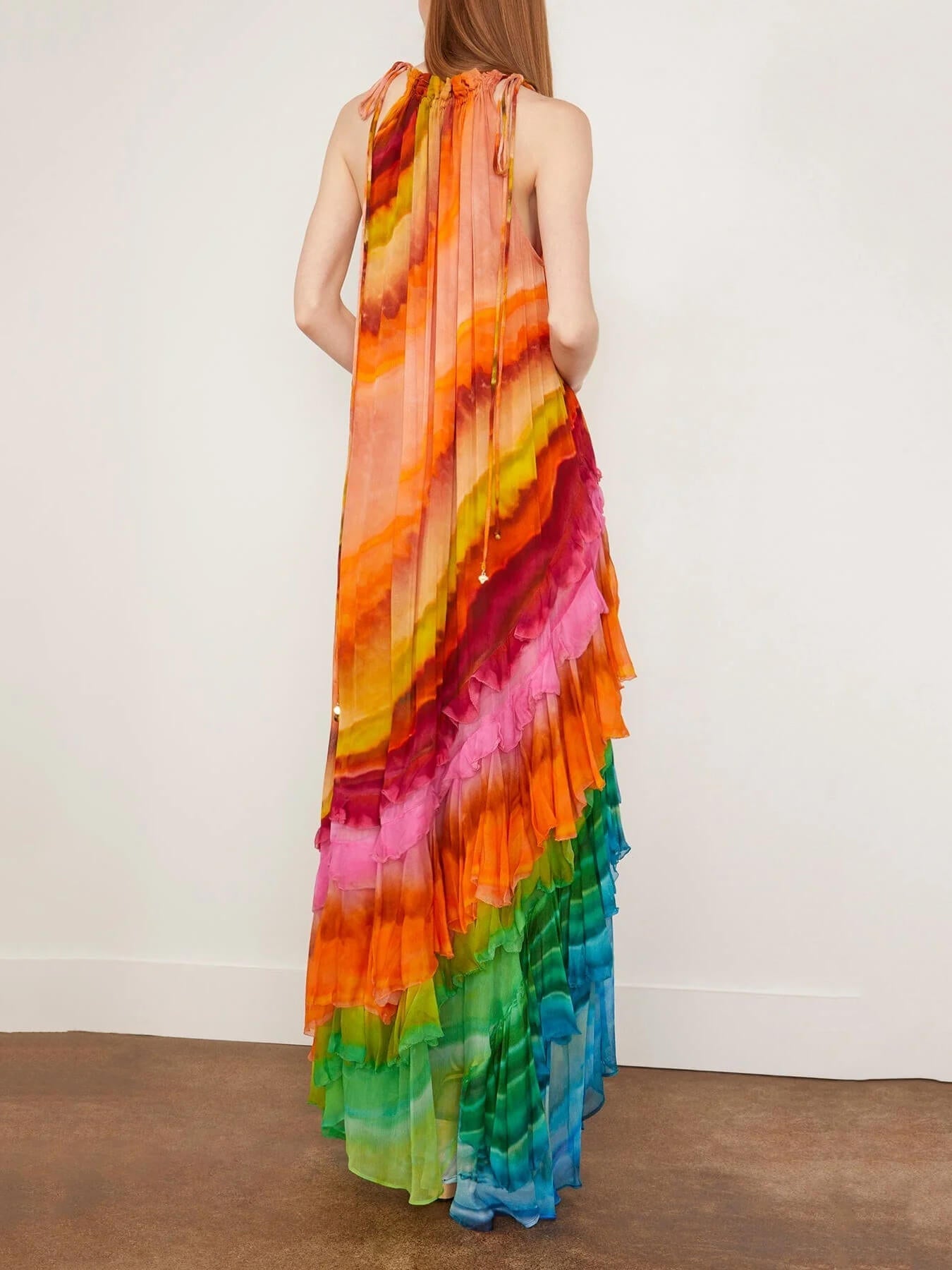 Katrine | Women’s Ruffle Sleeveless Halter Maxi Dress