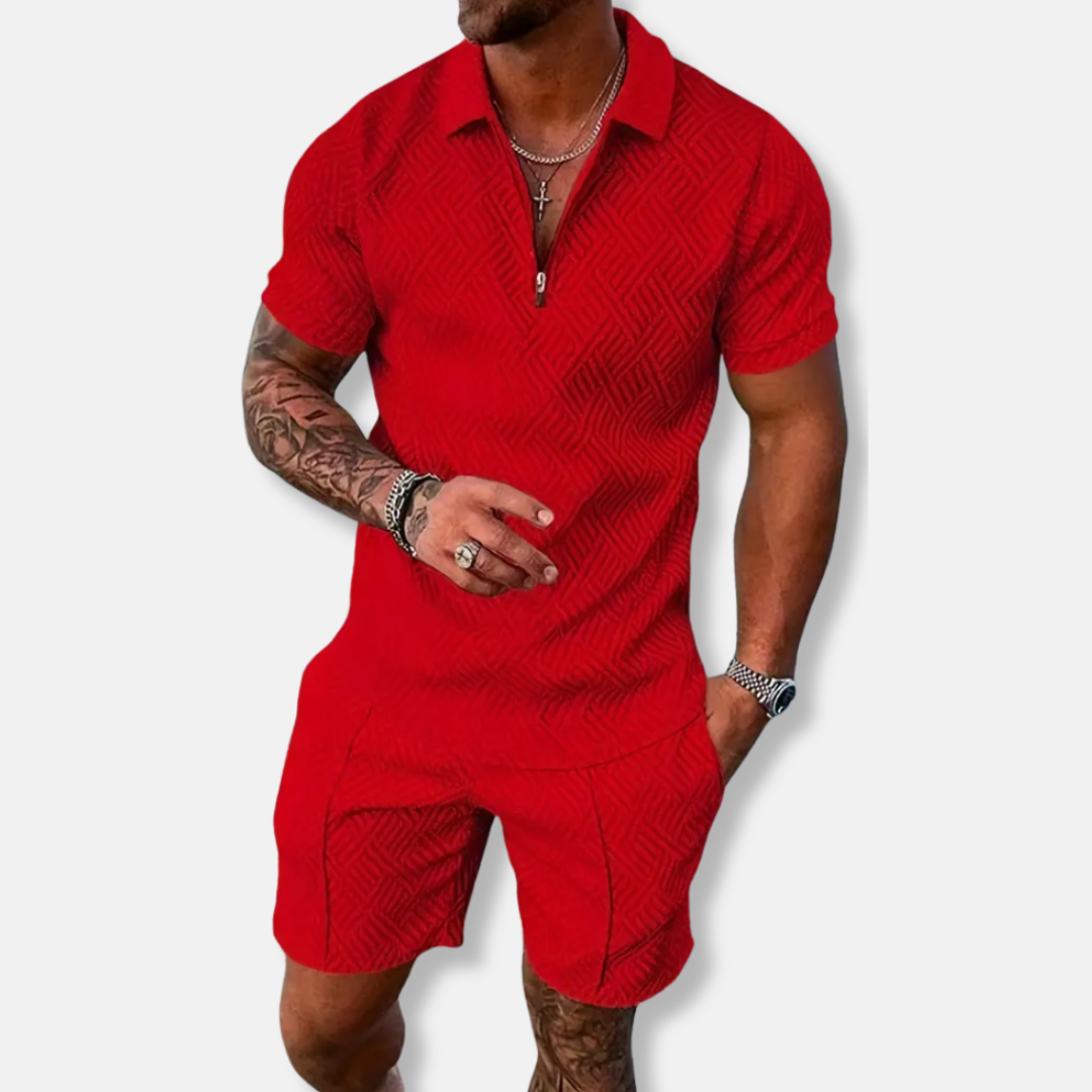 Quentin | Men’s Short Sleeve Quarter-Zip Set