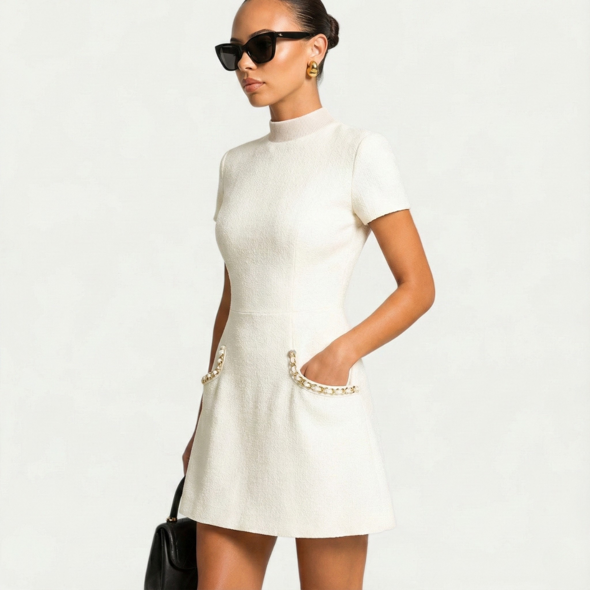 Penelope | Women’s Pearl Trim Mini Dress